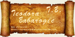 Teodora Babarogić vizit kartica